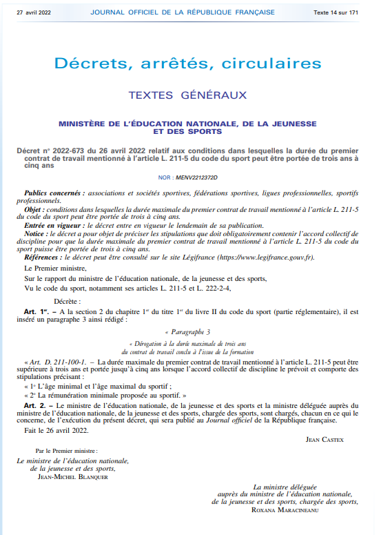 CedricRoussel06's tweet photo. Allongement du 1er contrat pro▶️de 3 à 5 ans : c’est acté !
Issue de mon rapport sur les #DroitsTV sportifs et votée dans notre #PPLSport, cette mesure permet aux clubs et aux jeunes joueurs volontaires d’exercer leurs talents en France sur le temps long !
#Onledit #Onlefait https://t.co/SscpzbHVk5