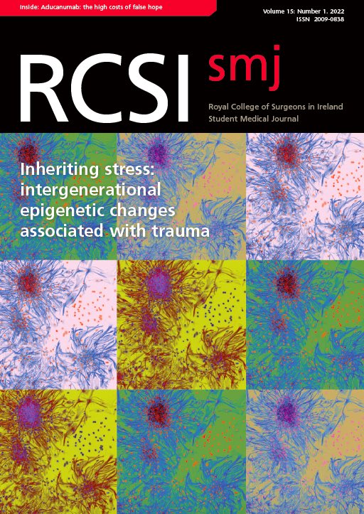 keh2132's tweet photo. Proud to share the 15th edition of the RCSI SMJ, an entirely student-run medical journal @RCSI_Irl. With cover art by @Shal3 bringing science (and art) to the forefront. Lots of interesting reads! Link here: https://t.co/fDwuhsC2Hc https://t.co/vCvYFvMEyz
