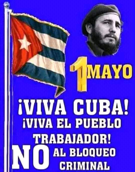 Todos al 1ro de Mayo contra el Bloqueo Criminal. #CubaViveYTrabaja #CubaPorLaVida <a href="/DiazCanelB/">Miguel Díaz-Canel Bermúdez</a> <a href="/MMarreroCruz/">Manuel Marrero Cruz</a> <a href="/CapoNapoles/">Yanaisi Capó Nápoles</a> <a href="/escribano_cruz/">Francisco Alexis Escribano Cruz</a> <a href="/AlexanderSpec18/">Alexander Specht</a> <a href="/DominguezRemon/">Jose Remon Dominguez</a>