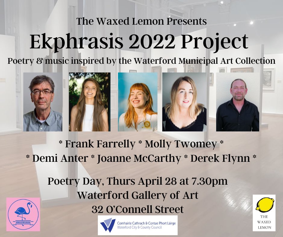 TheWaxedLemon's tweet photo. Small change of time friends 🌟 7.30 tomorrow evening in The Waterford Gallery of Art - opposite Garter Lane 🍋⭐️ @poetryireland @WaterfordDay @PoetryDay_IRL @keane_house @DemiAnter @giftforhope3 https://t.co/dEfiy5qwEI