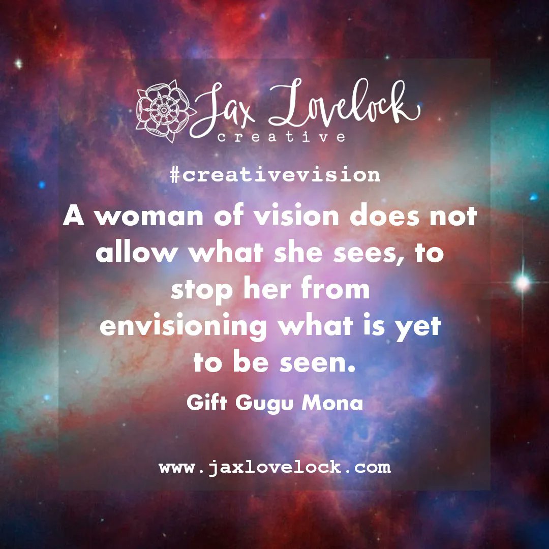 “A woman of vision does not allow what she sees, to stop her from envisioning what is yet to be seen.” 
Gift Gugu Mona

Building the Conditions for Creative Change
jaxlovelock.com/contact-jax-lo…

#creativevision
#creativeempowerment #creativestory #creativeclarity #creativesolutions