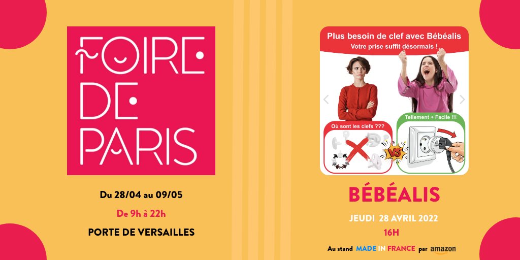 fabriceamazonie's tweet photo. Ce jeudi 28 avril à 16h, venez découvrir #bebealis, à la @foiredeparis, sur le stand #madeinFrance d'@Amazon.
📍Le stand sera Pavillon 2📍
📍Porte de Versailles📍
#AmazonFoireDeParis
#FoireDeParis https://t.co/ffXhYXg6Y3