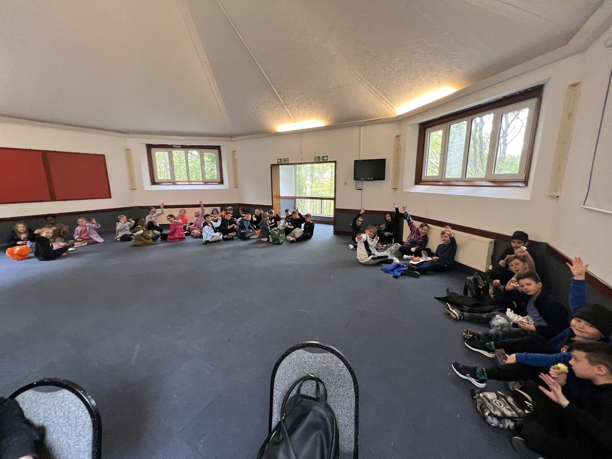 mayplaceprimary's tweet photo. We’re here! We had to trek through the woods with our cases but we made it! Everyone is very excited and ready for FUN! #PGL #adventure #woods #suitcases #lunchtime #mayplace #schooljourney https://t.co/5PxEFsBiyf