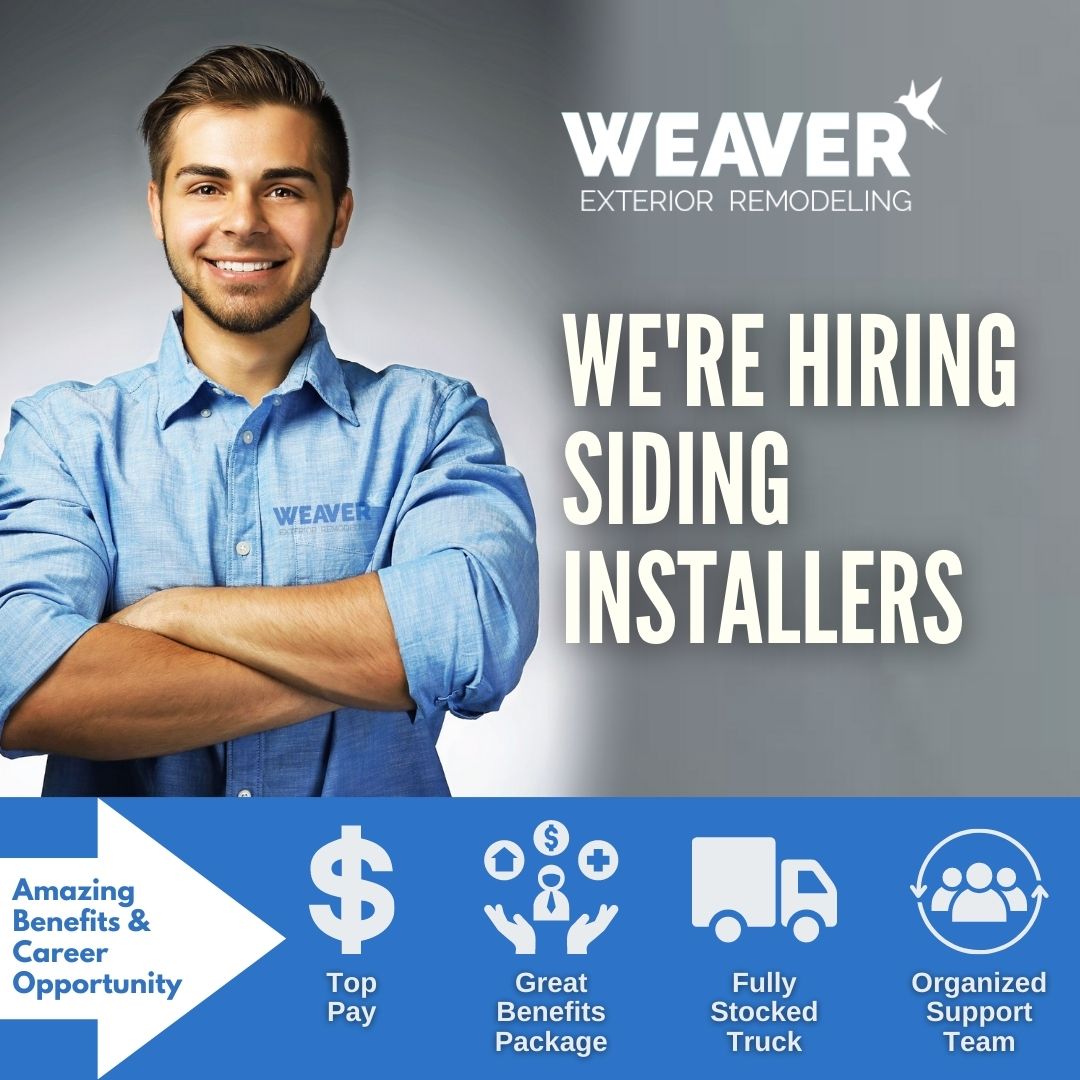 Do you know a hard worker who wants to make great money and have fantastic benefits, while working for a great local business?
Check out our current job openings at bit.ly/3tQFIx0

#greatjobs #barriejobs #sidinginstaller #sidingjobs #remodelingjobs #weaverexterior