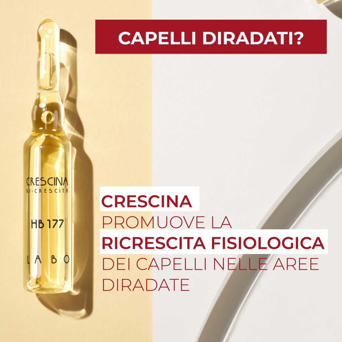 Crescina is the first specific treatment in vials counteracting hair thinning. It helps the hair physiological regrowth in thinning areas. ow.ly/J1w750ITmRw
#crescina #transdermictechnology #crescinalabo #labosuisse