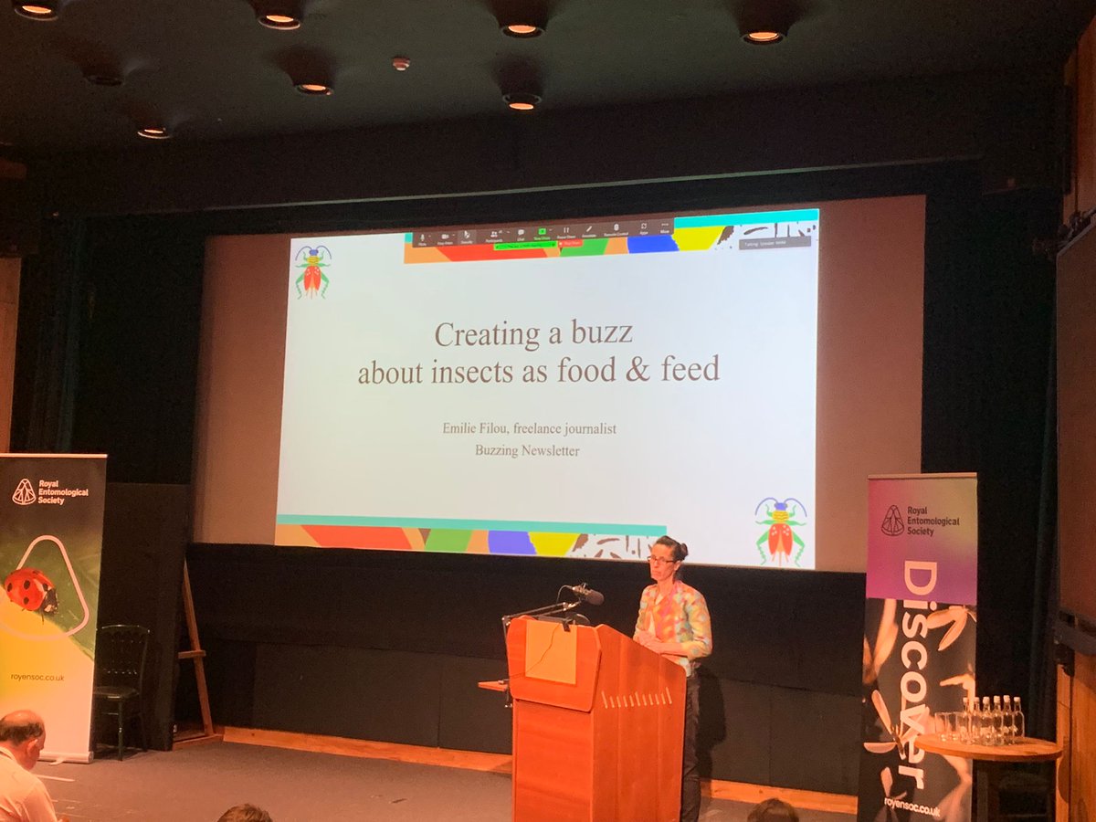 "Yuck" to "meh" - Brilliant talk by <a href="/EmilieFilou/">Emilie Filou</a> about historic perceptions of certain edibles &amp; creating a buzz around #InsectsAsFoodAndFeed

#Entomology #Entomophagy #Insectivore #Entorian #EdibleInsects #Science #Research #Education #RESfuture #EnrichTheWorldWithInsectScience