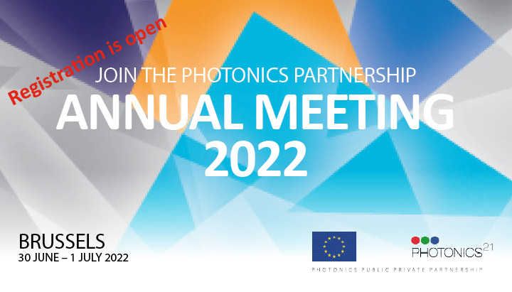 Registration is open!!! 

We are happy to announce that the registration for this years Photonics Partnership Annual Meeting is now open! 

We look forward to see you in Brussels on 30 June + 1 Jully 2022

➡️Info: bit.ly/3Oz0RFk
➡️Registration: bit.ly/3LhZY1U