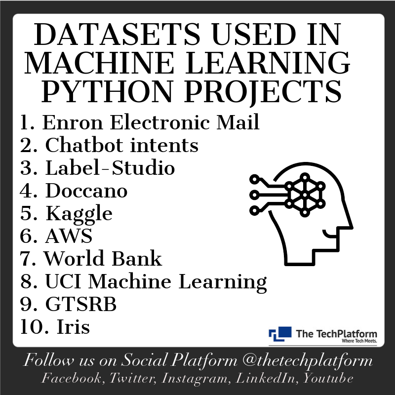 TheTechPlatform's tweet photo. DATASETS USED IN MACHINE LEARNING PYTHON PROJECTS
Subscribe us at https://t.co/pXupJK4bYq for more posts and articles.
Follow us on Social Media at @TheTechPlatform
#thetechplatform #machinelearning #python #machinelearningnews #machinelearningtools #pythonlearning #projects https://t.co/3UvttJZp1D
