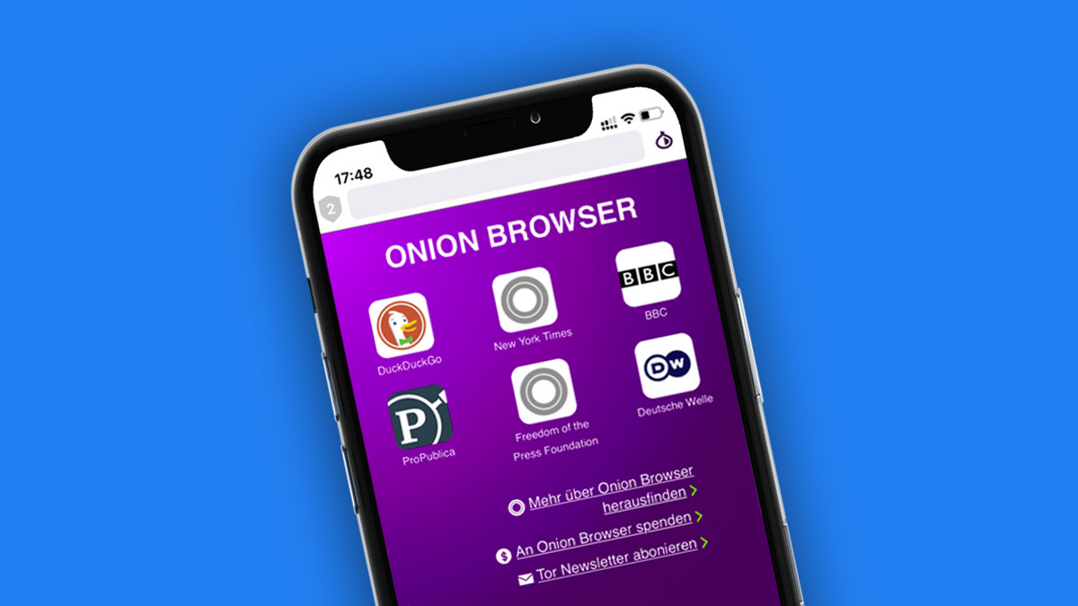 DeutscheWelle's tweet photo. DW is now prominently linked on the homepage of the Onion Browser, the official #TorBrowser for surfing anonymously via iOS. The DW offering on the Tor network is a vital part of our #CensorshipCircumvention measures. @torproject https://t.co/xJTyPOuAOI
