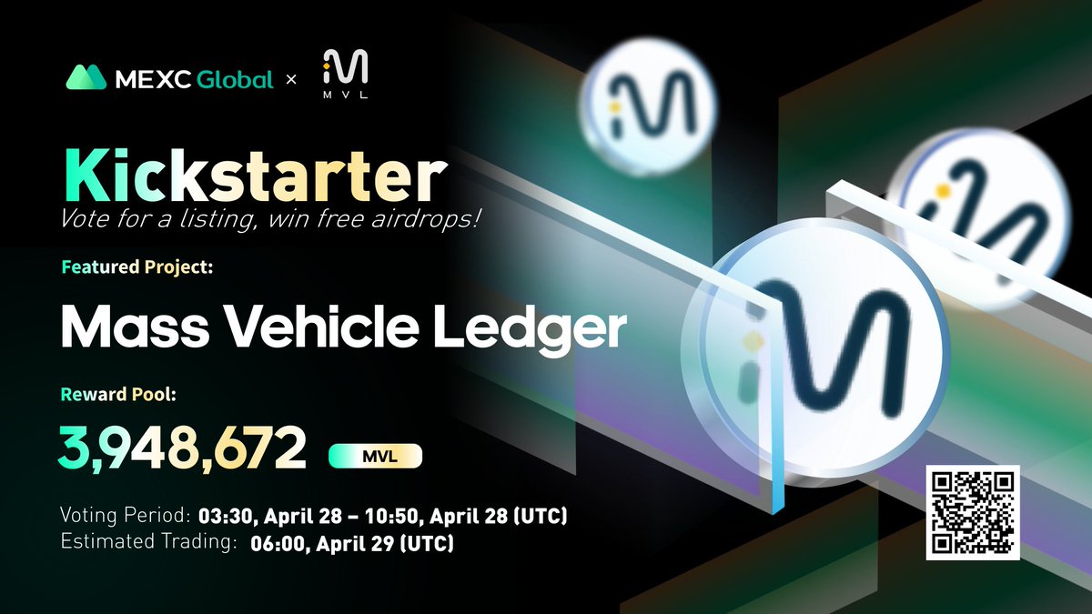 MEXC's tweet photo. Presenting the new #Kickstarter session with @mvlchain
🗳Vote with $MX to get $MVL listed and share 3,948,672 $MVL
⏰Period: 03:30 - 10:50 Apr 28 (UTC)
📈Trading: 06:00 Apr 29 (UTC)
Details: https://t.co/qz2CRAYh97
💚Sign up: https://t.co/9v8Mpo8sq0
#MVLchain #MEXCGlobal https://t.co/hRPgMQlSNY
