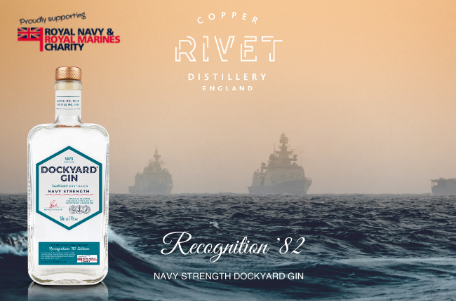 VisitKentBiz's tweet photo. @rivetdistillery commemorates the 40th Anniversary of the Falklands War and raises money for the Royal Navy &amp; Royal Marines Charity, by launching it's Navy Strength Dockyard Gin – Recognition ‘82👏 

#Partner #VisitKentBiz #CopperRivet https://t.co/uWjUp8VWJd