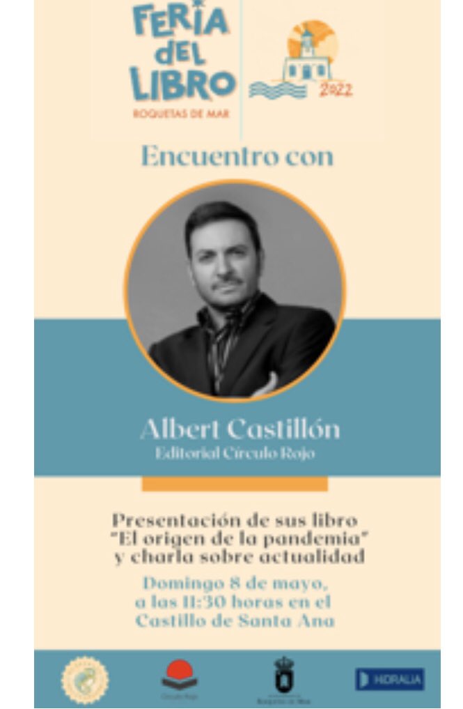 Amigos el 8 de mayo estaré en #Almería #RoquetasdeMar en #FeriaDelLibroAlmería2022
Os espero presentaré mi libro y charla de #Actualidad 11.30h              Lugar.      👇                               El Castillo de Santa Ana <a href="/Edicirculorojo/">Editorial Círculo Rojo</a>