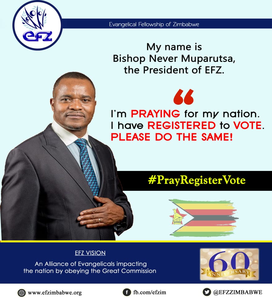 EFZ (@efzzimbabwe) on Twitter photo Our Bishop understands his civic roles and responsibilities.... he is a registered voter.....he's also praying for his country! Will you join him?
#PrayRegisterVote
#PrayEngageBuild
#EFZat60
<a href="/pastortmasuku/">Trever Masuku</a> <a href="/zccinzim/">Zimbabwe Council of Churches</a> <a href="/CatholicChurchN/">ZCBCSocialcomm</a> <a href="/ZESN1/">ZESN</a> <a href="/euinzim/">EU Delegation to Zimbabwe 🇪🇺</a> <a href="/clarachiseko/">Clara Chiseko</a> <a href="/ercafrica/">ERC Africa</a> Our Bishop understands his civic roles and responsibilities.... he is a registered voter.....he's also praying for his country! Will you join him?
#PrayRegisterVote
#PrayEngageBuild
#EFZat60
<a href="/pastortmasuku/">Trever Masuku</a> <a href="/zccinzim/">Zimbabwe Council of Churches</a> <a href="/CatholicChurchN/">ZCBCSocialcomm</a> <a href="/ZESN1/">ZESN</a> <a href="/euinzim/">EU Delegation to Zimbabwe 🇪🇺</a> <a href="/clarachiseko/">Clara Chiseko</a> <a href="/ercafrica/">ERC Africa</a>