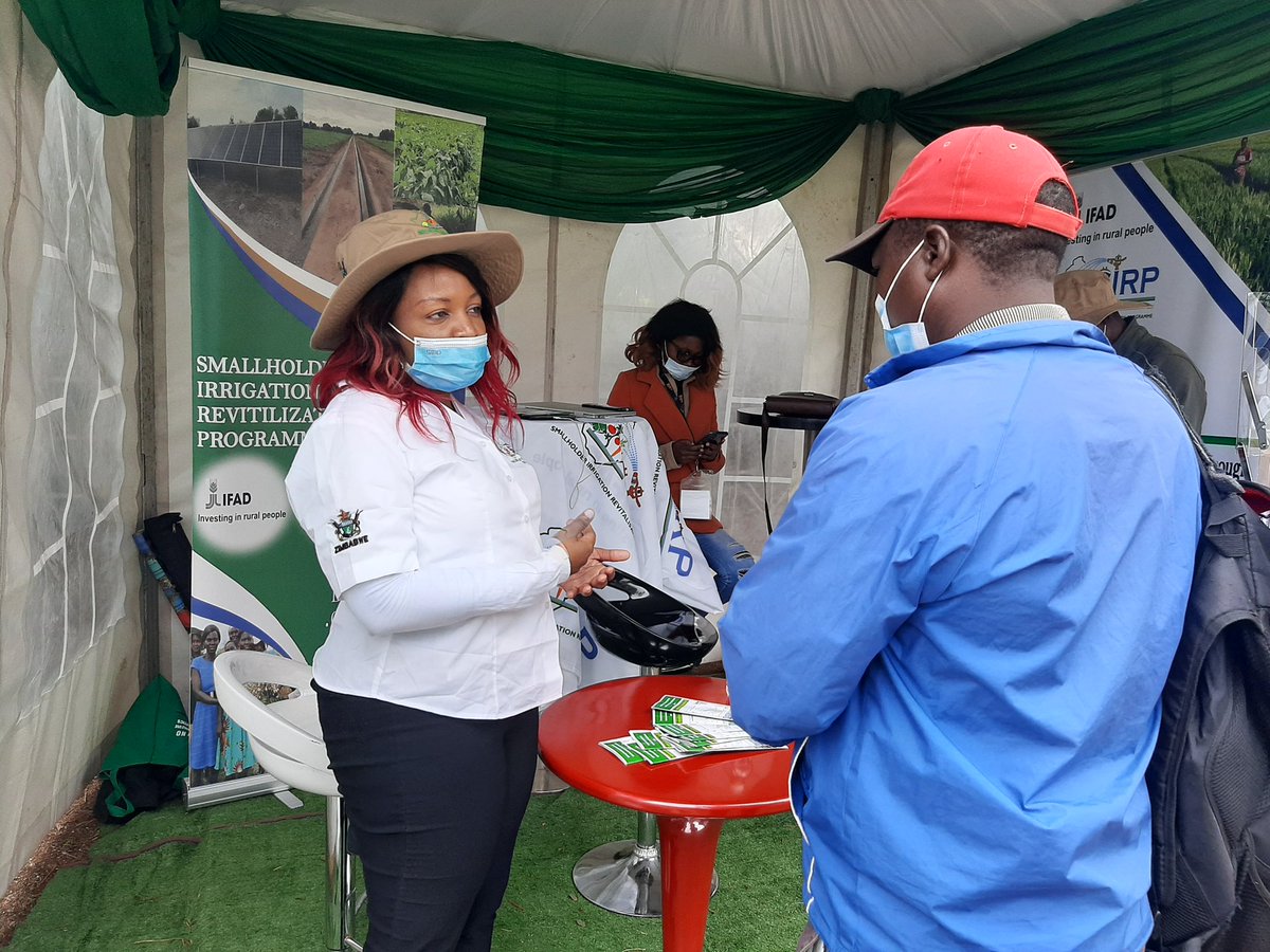 sirpzim's tweet photo. @sirpzim is exhibiting at the Zimbabwe International Trafe Fair in Bulawayo. Among some of the visitors today was the Minister of Lands, Agriculture, Fisheries, Water and Rural Development, Dr Anxious Masuka and farmers.@IFAD @MoLAFWRD_Zim @basera_john https://t.co/zzPOOJ7I57