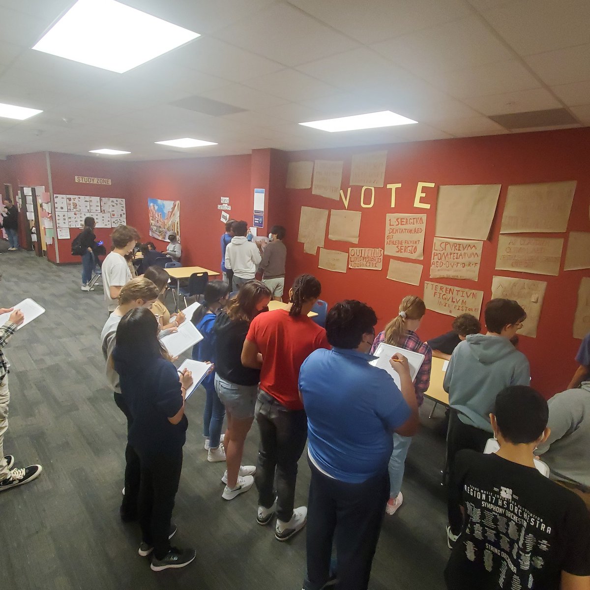 CLHSWLC's tweet photo. It's election day in Latin I! https://t.co/mRiCgbLhkc