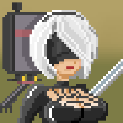 A powerful android hero. Inspired by the main character of NieR: Automata.

🏙️Art Name: Yorha 2B
🪙Price: 0.006 $ETH
💕 Available on <a href="/OpenSea/">OpenSea</a>

opensea.io/assets/0x495f9…

#NFTCommunity #ETH #OpenseaNFT #NFTCollection #NFTdrop #NFTs #nftpixelart  #art #fanart #Women #NFTCommunity
