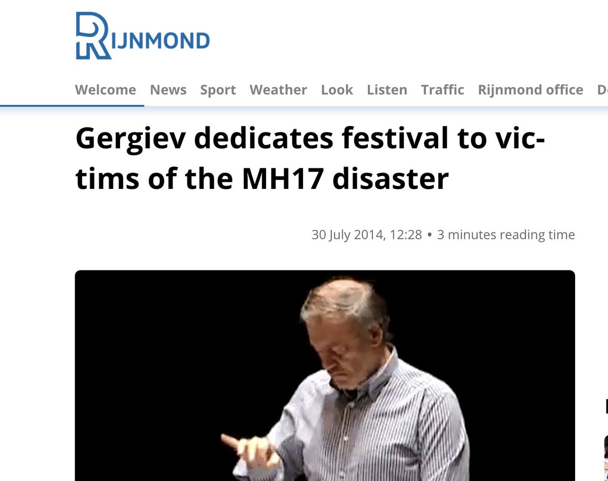The plane was going from Amsterdam to Kuala Lumpur, so naturally there were a lot of Dutch people onboard. 193 to be precise. Just a few weeks later Gergiev hosted a memorial concert in Rotterdam dedicated to those Dutchmen who died in this plane crash.