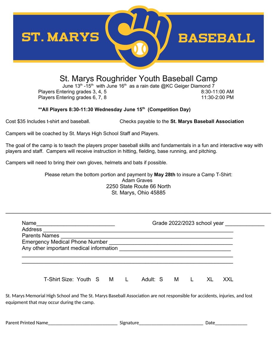 St. Marys Memorial Baseball tweet media