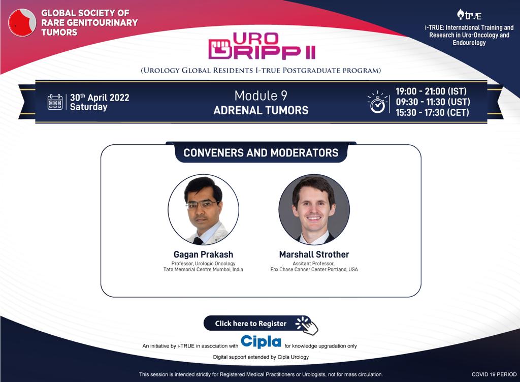 iTRUEGroup's tweet photo. 𝐢-𝐓𝐑𝐔𝐄 in association with 𝐂𝐈𝐏𝐋𝐀 𝐔𝐫𝐨𝐥𝐨𝐠𝐲 presents: 𝑴𝒐𝒅𝒖𝒍𝒆 9: Adrenal tumours
Learn. Achieve. Lead. Crest. Conquer.
Come join our amazing faculty to learn more about #AdrenalTumours
𝗥𝗲𝗴𝗶𝘀𝘁𝗿𝗮𝘁𝗶𝗼𝗻 𝗹𝗶𝗻𝗸: https://t.co/j8Nnx0dgYE
#MedEd #UroSoMe https://t.co/VcZ18pGMo1