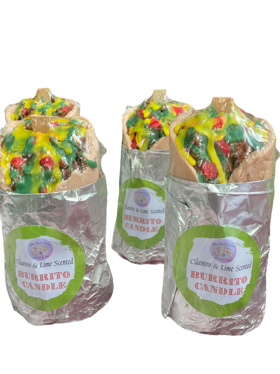 opalcandles's tweet photo. Excited to share this item from my shop: Burrito Candles Fake Food Decor Velas De Burrito Funny Gifts For Burrito Lovers Joke Gifts #burritocandle  https://t.co/OquJBWRNce https://t.co/z1EaUH5XQi