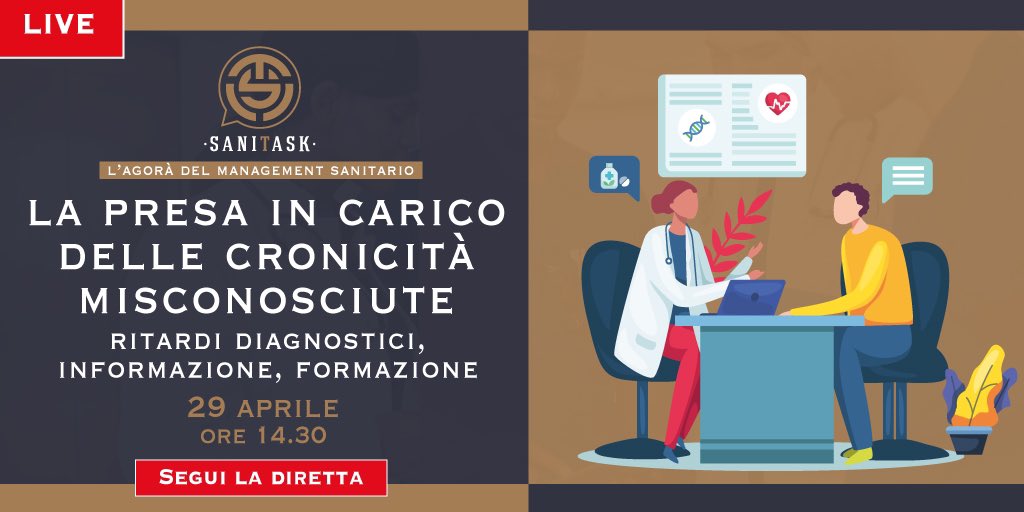 QSanit's tweet photo. 📌SANITALK - La Presa in carico delle cronicità misconosciute: Ritardi diagnostici, Informazione, Formazione
⏱29 Aprile ore 14.30 - Aggiungi al calendario e SEGUI LA DIRETTA 👉🏻https://t.co/fsL8nAigMR
#liveSICS @AlfasigmaSpa #SaniTask #popscitalia #SaniTalk #qsanit https://t.co/xjpLy1eV5O