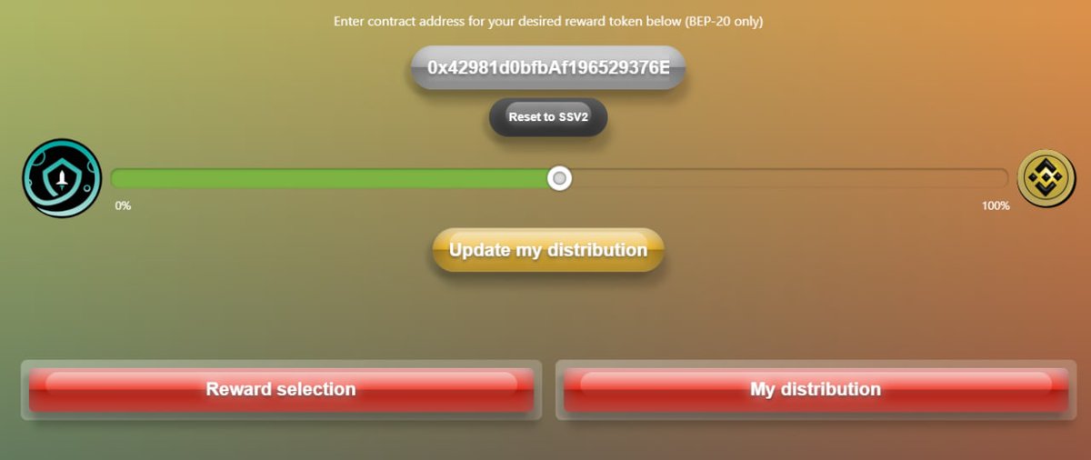 ShieldCryptoFan's tweet image. Can I choose how I get my @SUNSHIELD_DEFI BNB rewards? ✅

Can I get them automatically reinvested into @safemoon? ✅

OMG...AMAZING 😍

Sunshield Dapp below - enter any BEP20 token and then %

Join the Sunshield TG group and get involved 🚀💎

#BNB #BSC #BTC #ETH #Safemoon #FEG