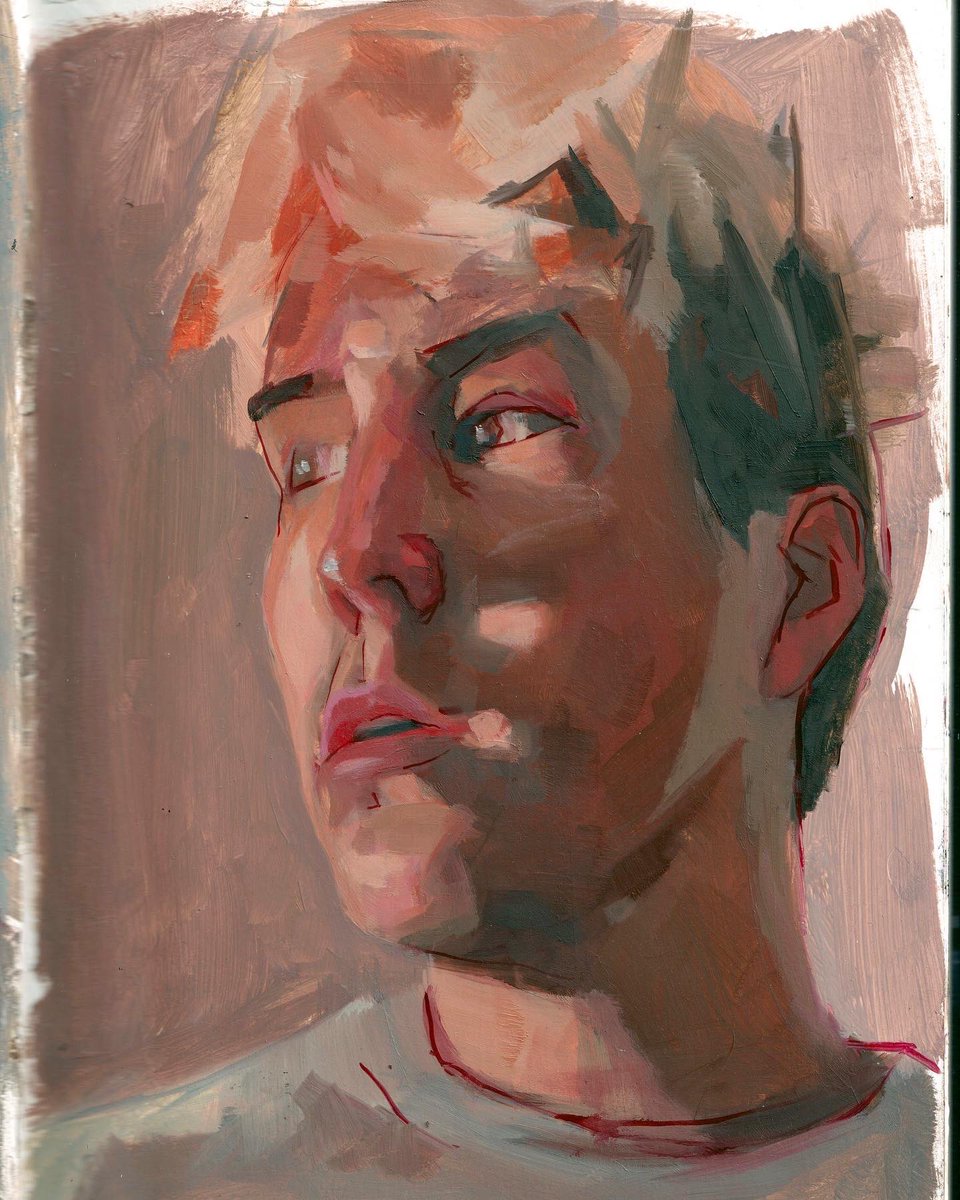 neilcunning_'s tweet photo. Oil in sketchbook 

#caneyo #oilpainting #portraitpainting #allaprimapainting #oilsketch https://t.co/5VGGYsVekx