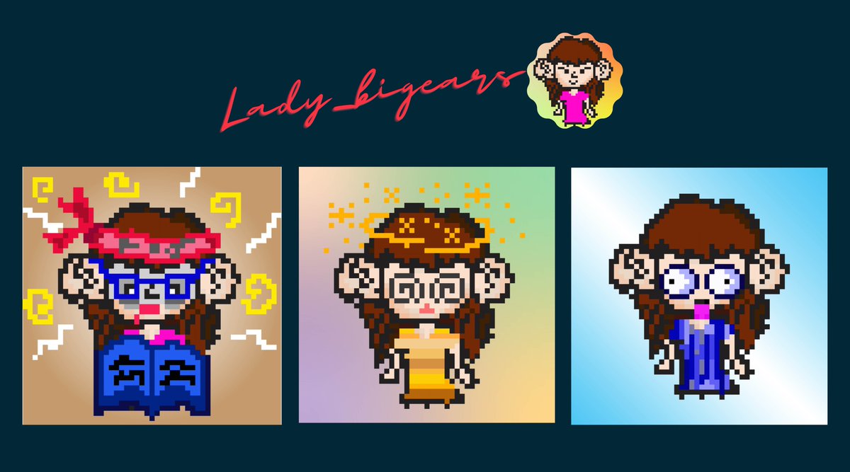 Lady_bigears's tweet photo. Lady_bigears collection  ⚡️UPDATE⚡️

🤩New Drop N0.13, 14, 15 😍 
 🔥 Special Price 
😱 Just 3 !! 

Available Now! on Paras
➡️https://t.co/0oIIRX9UwF

Thanks You For Your Support and See You Next Drop!!
#NFT #PARASnft #NEAR #NEARProtocol #Pixelart https://t.co/nMqSo6X1mt
