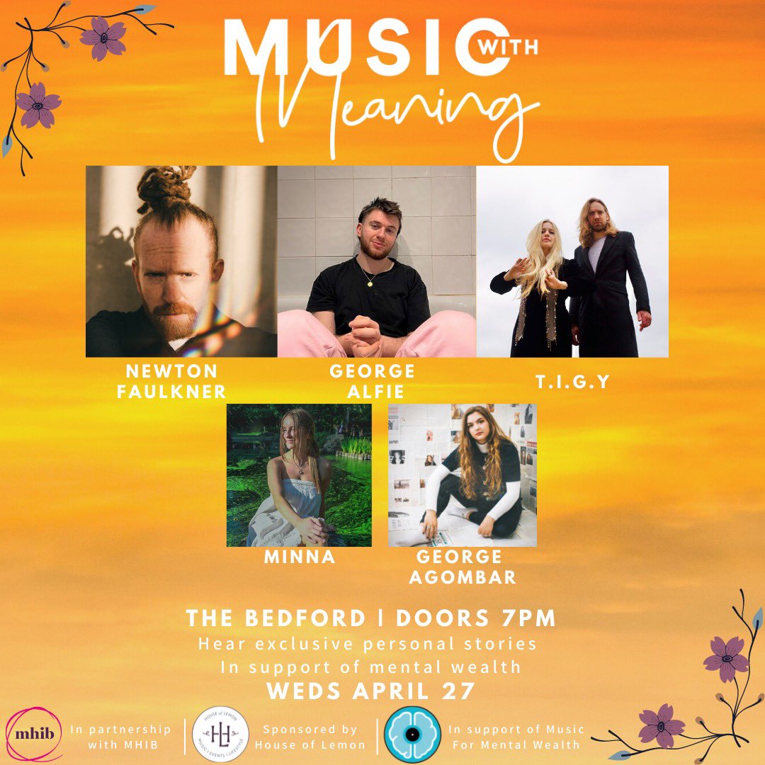 Music for Mental Wealth (@mmwealth) on Twitter photo TONIGHT <a href="/TheBedfordPub/">The Bedford, Balham</a> in support of mental health awareness & prevention ❤️
<a href="/NewtonFaulkner/">Newton Faulkner</a> + T.I.G.Y, Georgie, Minna, George Alfie AND we have a SURPRISE guest for you!!
Hosted by <a href="/tonymoore1/">Tony Moore</a> & <a href="/Laura_Westcott/">Laura Westcott</a>
thebedford.com/event/april-27…
#mentalhealth #mentalhealthmusic TONIGHT <a href="/TheBedfordPub/">The Bedford, Balham</a> in support of mental health awareness & prevention ❤️
<a href="/NewtonFaulkner/">Newton Faulkner</a> + T.I.G.Y, Georgie, Minna, George Alfie AND we have a SURPRISE guest for you!!
Hosted by <a href="/tonymoore1/">Tony Moore</a> & <a href="/Laura_Westcott/">Laura Westcott</a>
thebedford.com/event/april-27…
#mentalhealth #mentalhealthmusic