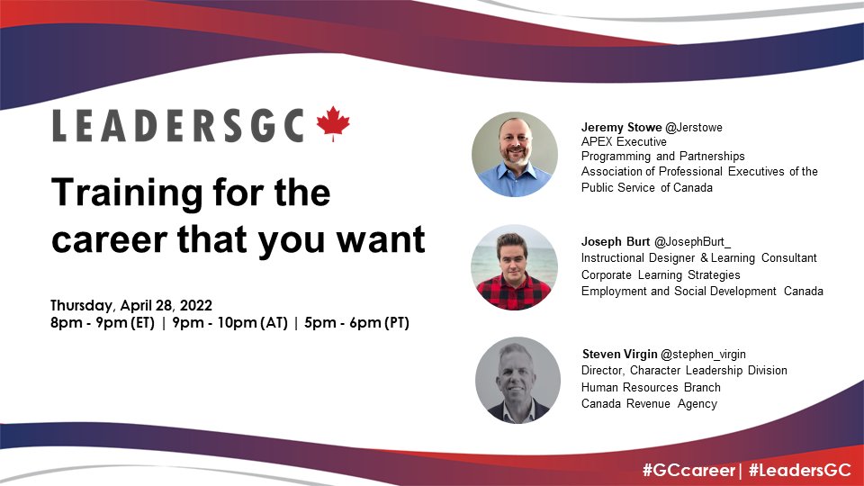 This Thursday at 8pm ET (5pm PT), join the #LeadersGC community to discuss 'Training for your GC career' with our special guests <a href="/Jerstowe/">Jeremy S. 🍁</a>, <a href="/stephen_virgin/">Stephen Virgin</a> and <a href="/JosephBurt_/">Joseph Burt</a>

#GCcareer #LeadersGC