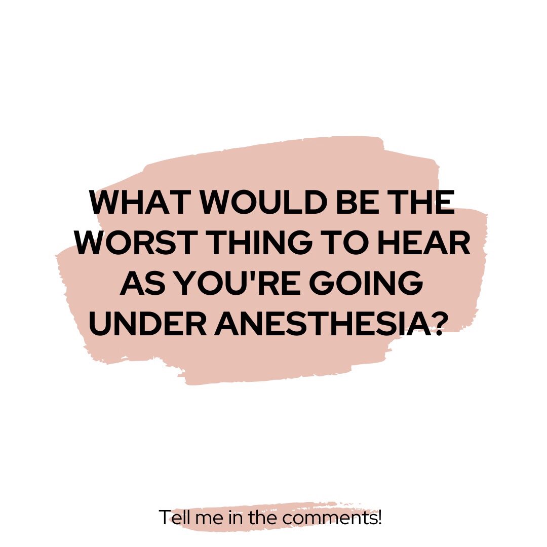 spaszak's tweet photo. Imagine you're about to have surgery. What would be the worst thing to hear as you're going under anesthesia? Let me know in the comments.          

#imagine #questionandanswer #justforlaughs https://t.co/Clw8IECRiG
