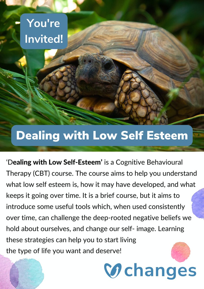 Dealing with Low Self-Esteem Course 

🗓 Starting Monday 30th May, 10:30 – 12 pm
📍Prestonpans
 
This course is free to anyone over the age of 16 in #EastLothian

To register your interest, contact us on 0131 653 3977 or complete the form on our website: changeschp.org.uk/dealing-with-l…