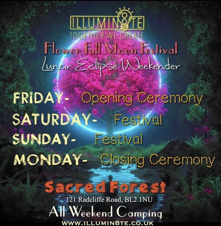 Illumin8te_Uk's tweet image. Flower Moon Festival 
Tickets now available 🙌🙌🙌

⏬ link below 

fatso.ma/VM2K

#festival #retreat #Lifestooshort #EnjoyingEverydayLife #events #camping #forest #life