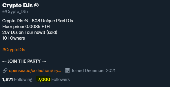 Crypto_DJ5's tweet photo. ๐ฅ7000 Followers!!! Thank you my Friends!
Love you all!
Remember if you need something I am always here
#NFTcommunity #NFTproject #CryptoDJs https://t.co/8PE27An21u