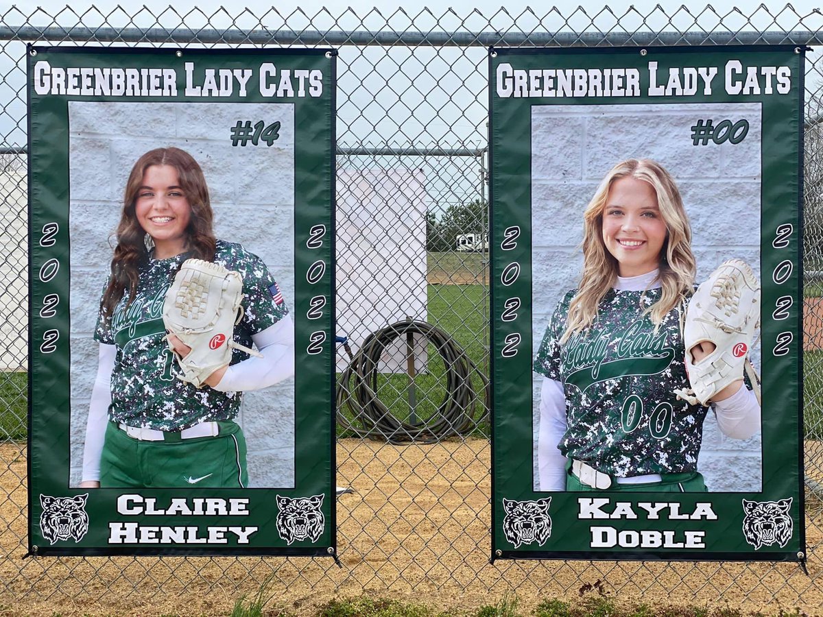 GBLadycatSB's tweet photo. ‼️ DISTRICT GAMEDAY ‼️

🟢🔘SENIOR NIGHT 🔘🟢
@ClaireHenley14 @KaylaDoble

🆚 @PHS_Softball_ 
⏰ 5:00
📍 Home
📱 GameChanger

Come out and support our 2 seniors who’v given so much heart and dedication to Greenbrier Softball. Senior night will begin alittle before 5.

💚🐾🥎 https://t.co/xi0BzPBRuQ
