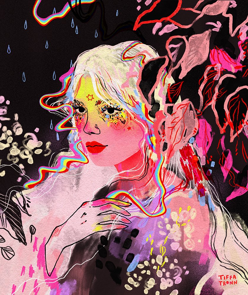 tiffatronn's tweet image. "Interplanetary Botanist" is a 1/1 sister piece to the multi-edition "Cosmic Garden" created for the
@worldofwomennft Season 8 ArtDrop, inspired by the world of Rainbow Orb 🌈