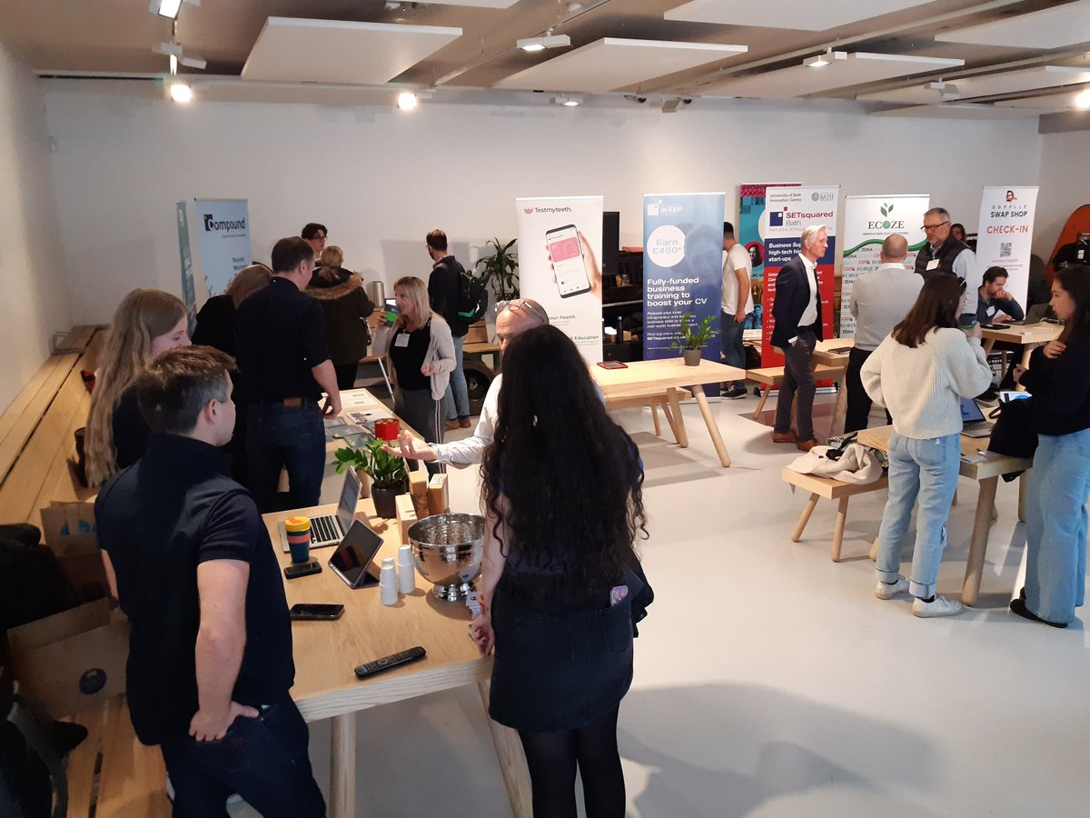 UniofBath's tweet photo. It's amazing to see so many startups from our students and alumni exhibiting for Enterprise Day. Such a fantastic group of entrepreneurs💙💛 https://t.co/oDozGg2cbX