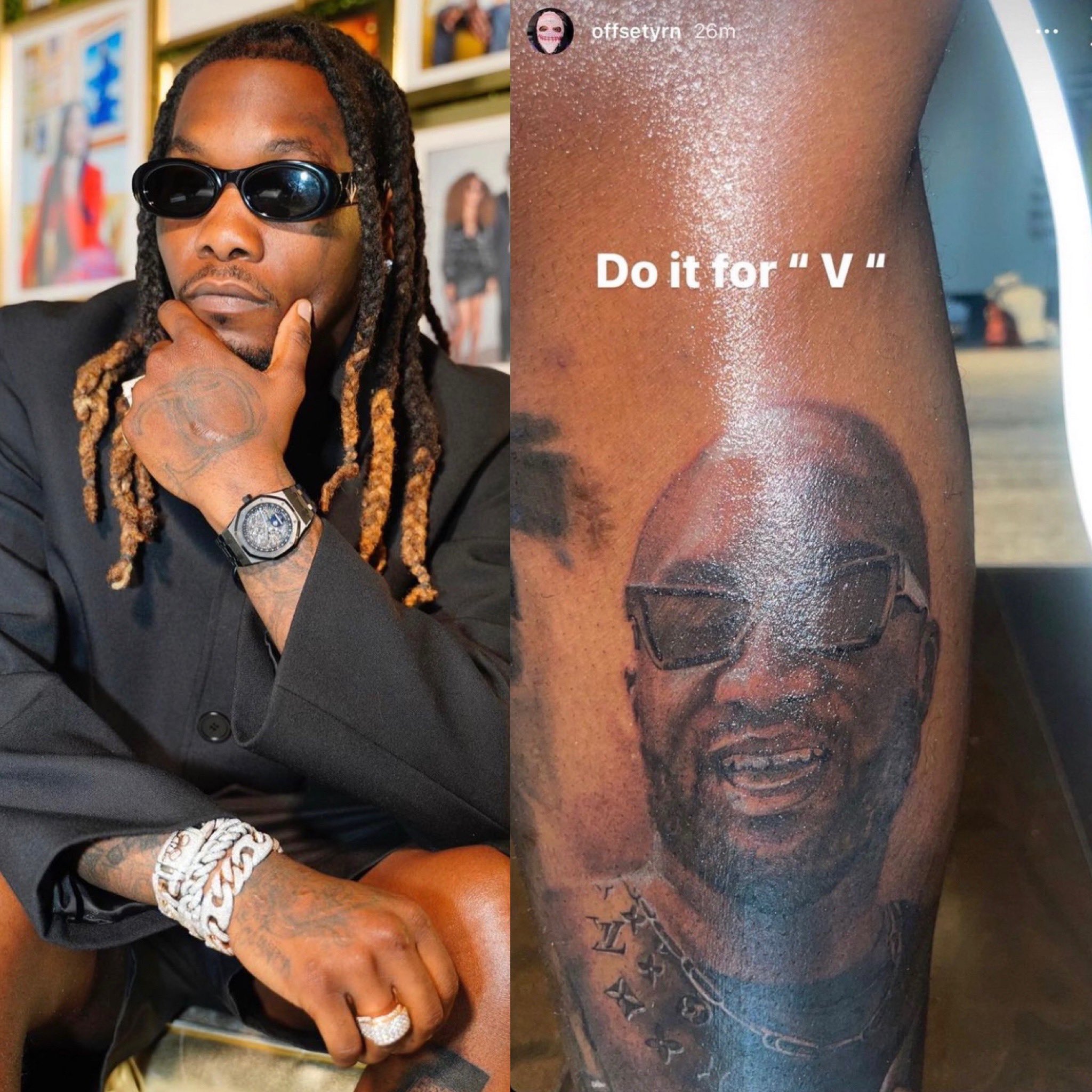 Daily Loud on X: Offset shows off new tattoo dedicated to Virgil Abloh  🔥🙏  / X