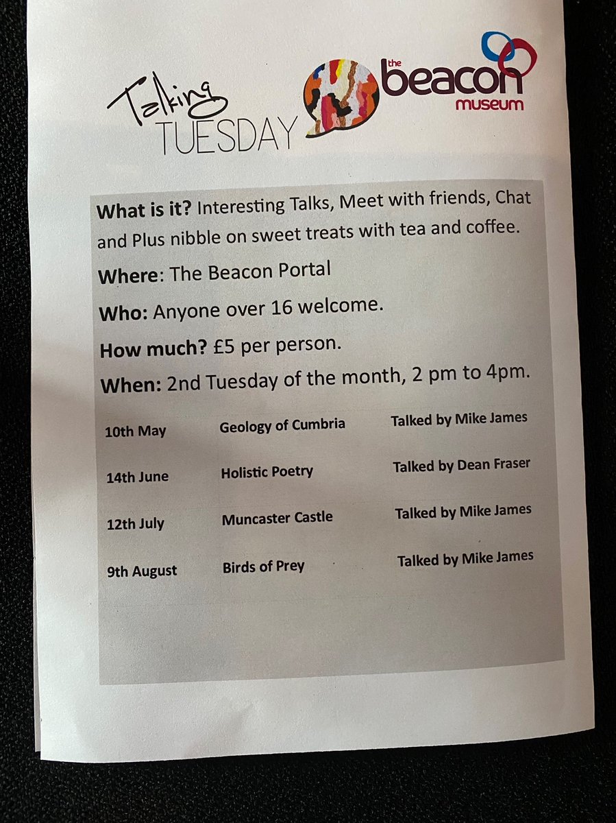 Our Talking Tuesdays over the next few months:)