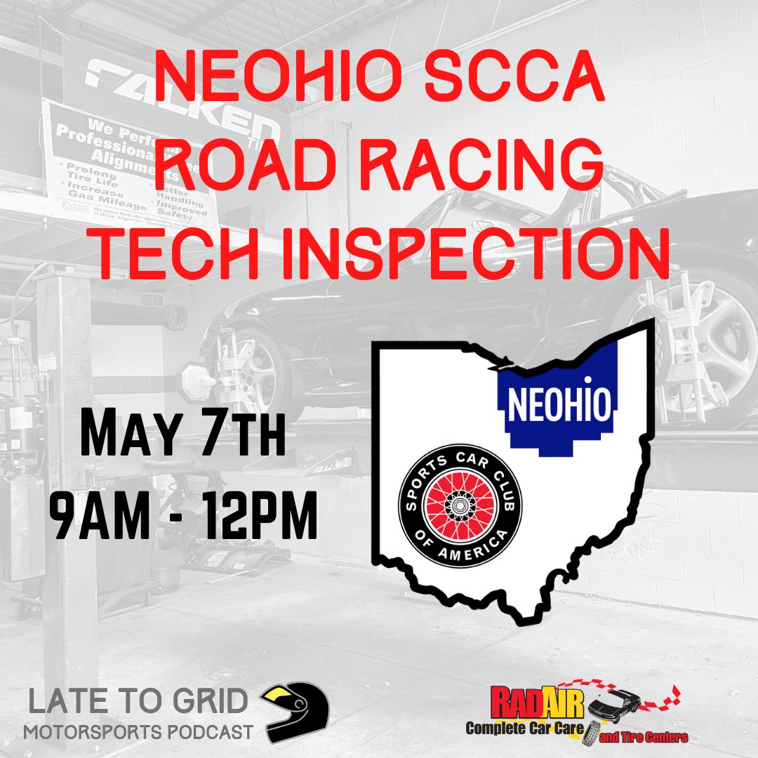 RadAirWickliffe's tweet photo. @NEOHIOSCCA road racers - Annual Tech Inspections are happening at the May 7th Motorsports Expo at our shop.

Learn more: https://t.co/bJTXjYdNqq https://t.co/RcLdH6R3vd