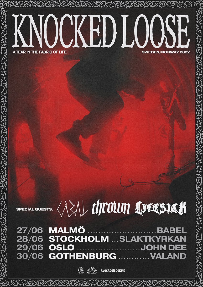 lifesickhc's tweet image. We’re very excited to announce that we’ll be supporting @knockedloose on the Scandinavian leg off their European tour, alongside Cabal and Thrown🔥

Tickets will be on sale this Friday at 11.00 🎟

@avocadobooking