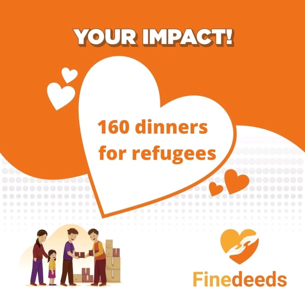paulinekwasniak's tweet photo. With your help we are now at 160 dinners for refugees. I think about 160 people that will enjoy a lovely and warm 2 course meal. This is a very tangible support you can offer to another human being. Can we make it 200? Support here - - >
https://t.co/UhccSrgd3e
#finedeeds #food https://t.co/OrQkAP8tgX