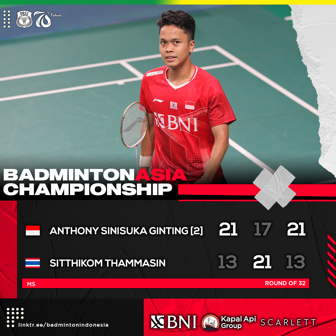 Ginting menang, tunggal putra masih sempurna!

#BadmintonIndonesia #BAC2022