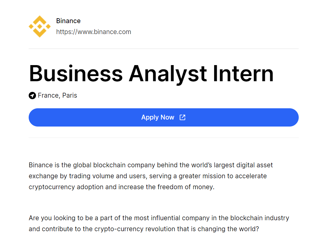 web3internships's tweet image. Business Analyst Intern
@binance
🌍France, Paris
👉web3internships.com/info/business-…
#web3 #internship