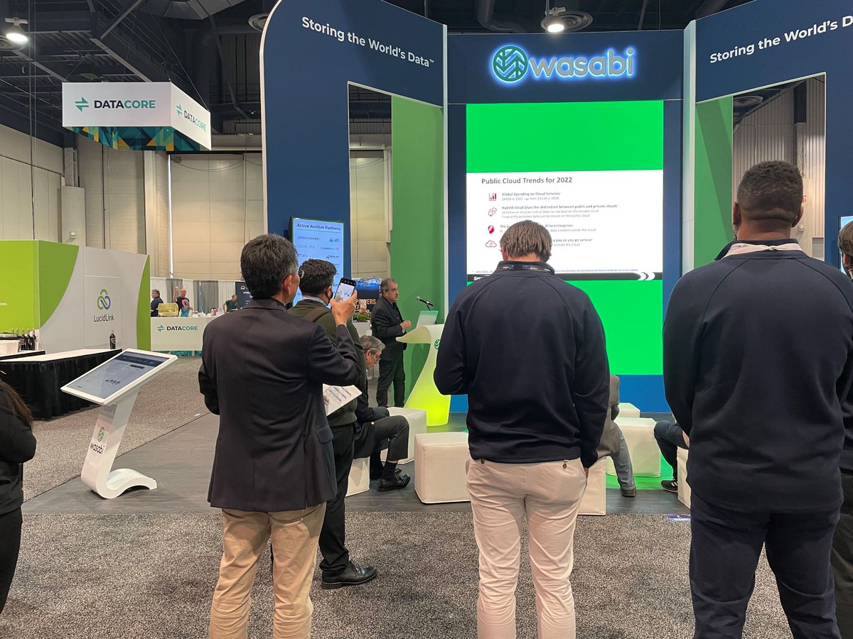 spectralogic's tweet photo. David Feller discussed optimizing #hybridcloud workflows at the Wasabi partner theater yesterday at @NABShow 2022. Break the barriers of hybrid #cloudstorage with Spectra and @wasabi_cloud. https://t.co/ctU5rVDRBa
#NABShow #SpectraShows https://t.co/rPafPq3v4I
