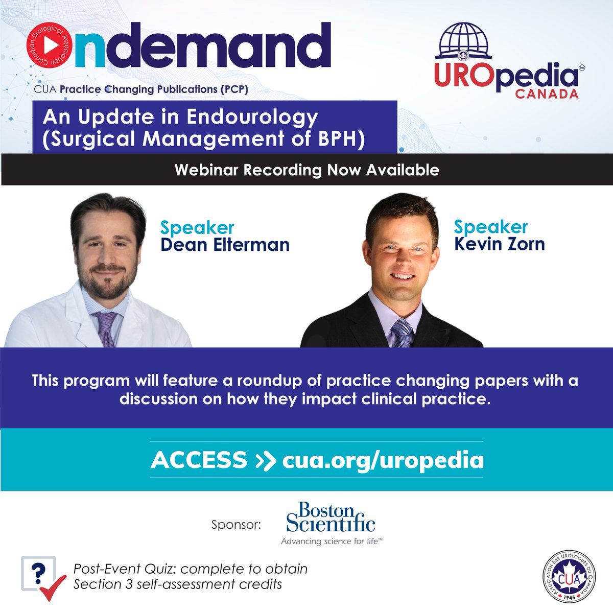 CanUrolAssoc's tweet photo. 📢 #CUAMASTERCLASS recordings!
An Update in Endrourology
(Surgical Management of BPH)
Access #ONDEMAND ➡️ https://t.co/6LGmGmMkli
Speakers:  @DrDeanElterman &amp; @Dr_KevinZorn
#UROpedia #UropediaCanada https://t.co/AqPhtNVqWl
