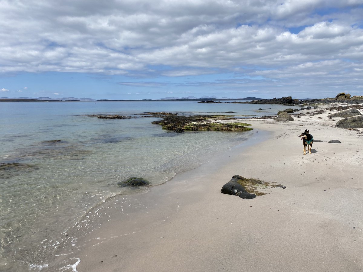 A wee walk on the beach at A’Chleit today. Stunning views across to #gigha #islay and #jura #abplace2b