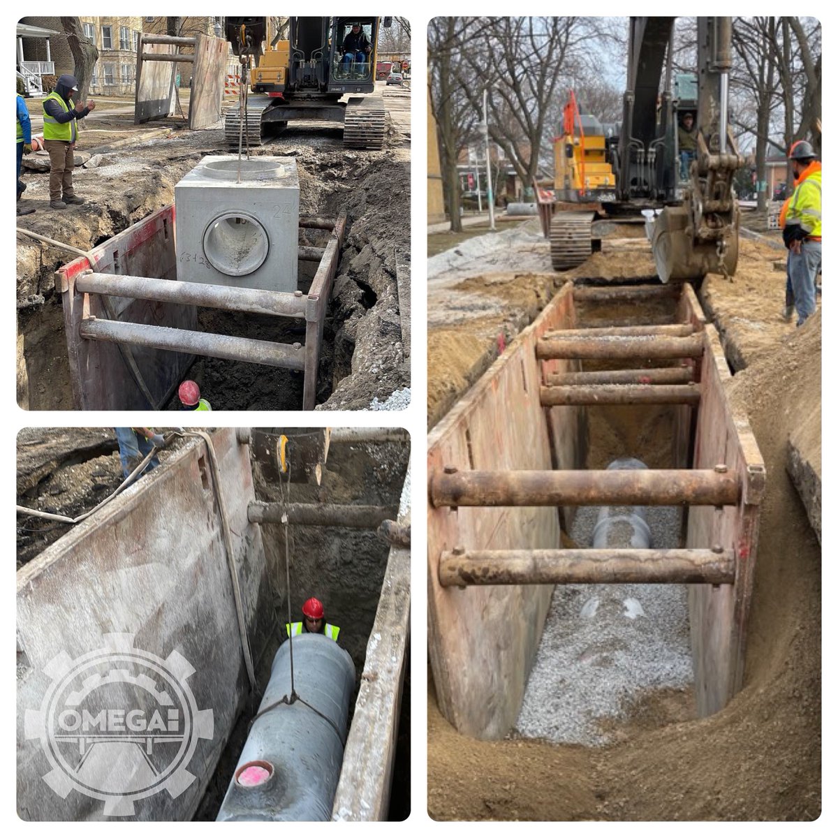 Sewer installation is underway at Farwell Avenue from Wolcott Avenue to Ravenswood Avenue! OMEGA is providing construction engineering services on the Chicago Department of Water Management Morse Lunt Sewer Improvement project. #Chicago #water