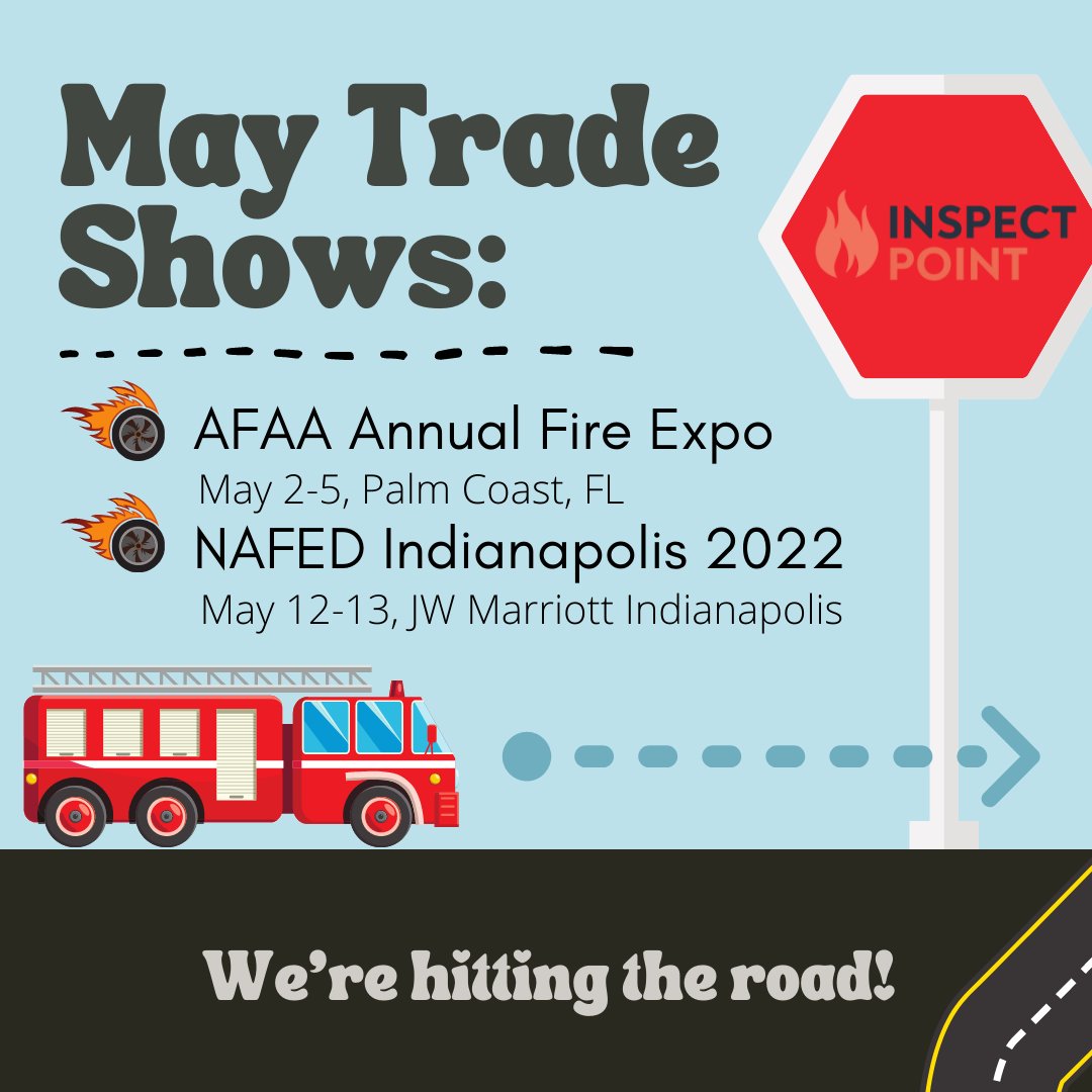 InspectPoint's tweet photo. We're hitting the road this May! Join us at the American Fire Alarm Association Expo at the Hammock Beach Golf Course & Spa in Palm Coast, FL May 2-5th and NAFED Indianapolis May 12-13th! Hope to see you there! #inspectpoint #lifesafety #fireprotection https://t.co/JPKilv1xww