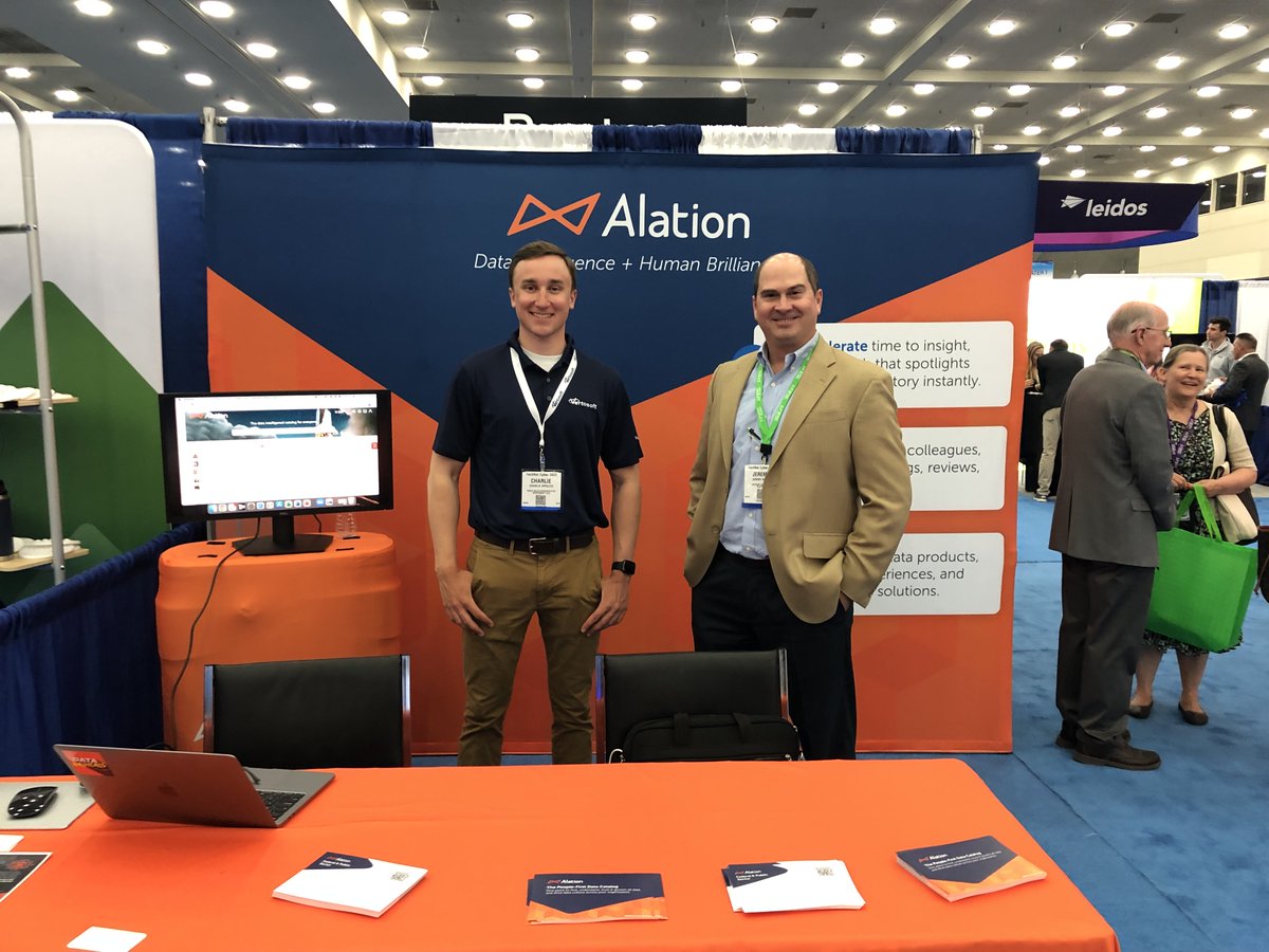 Alation's tweet photo. Alation is at the @AFCEA TechNet Cyber event in Baltimore this week with @Vertosoft! 👋 

Come visit us at booth #2813 and discuss how agencies can modernize data systems to deliver missions, protect data, and improve services https://t.co/Qn7gueYrFy #AFCEACyber https://t.co/IznpUZ2gU0